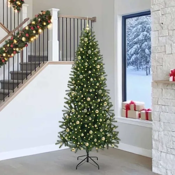 Sapin de Noël artificiel avec 300 LED Vert 240 cm PE et PVC