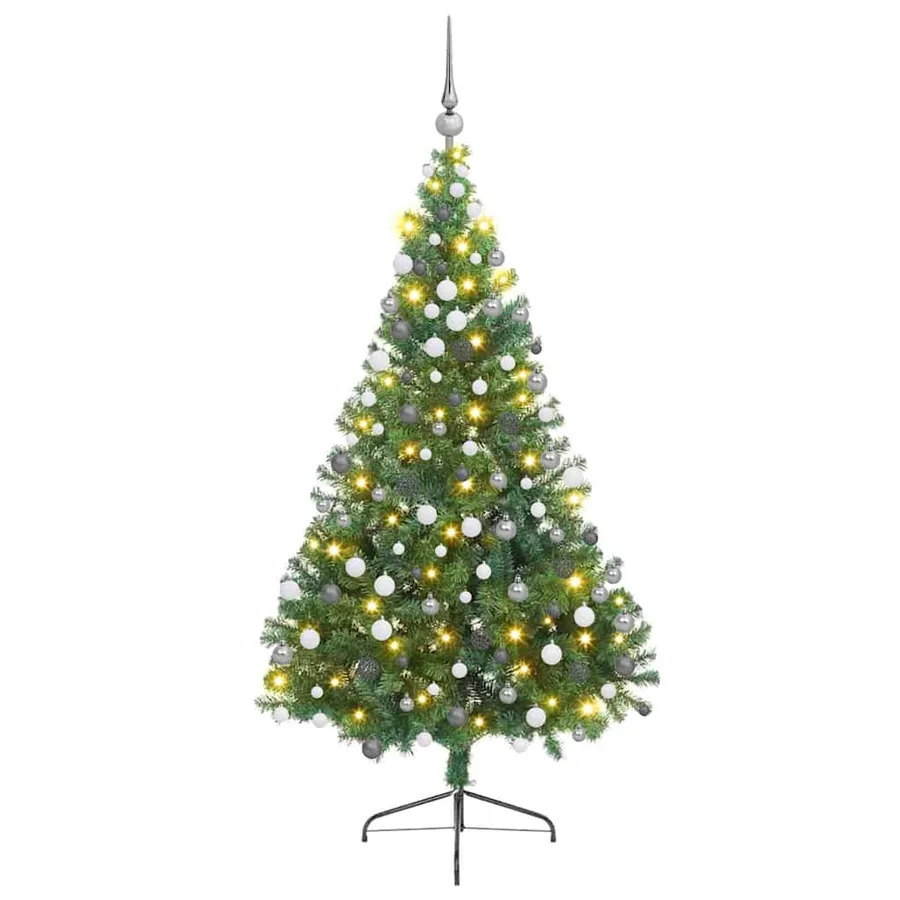 Sapin de Noël artificiel pré-éclairé Vert 210 cm PVC - 2
