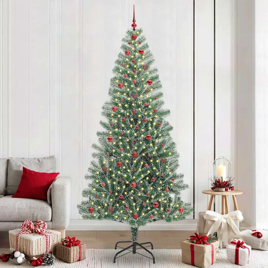 Arbre de Noël artificiel floconné de neige avec lumière LED