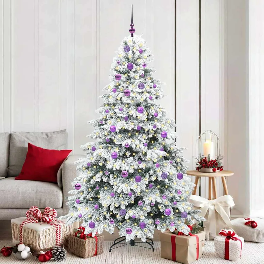 Sapin de Noël artificiel avec 300 LED Blanc 180 cm PE et PVC