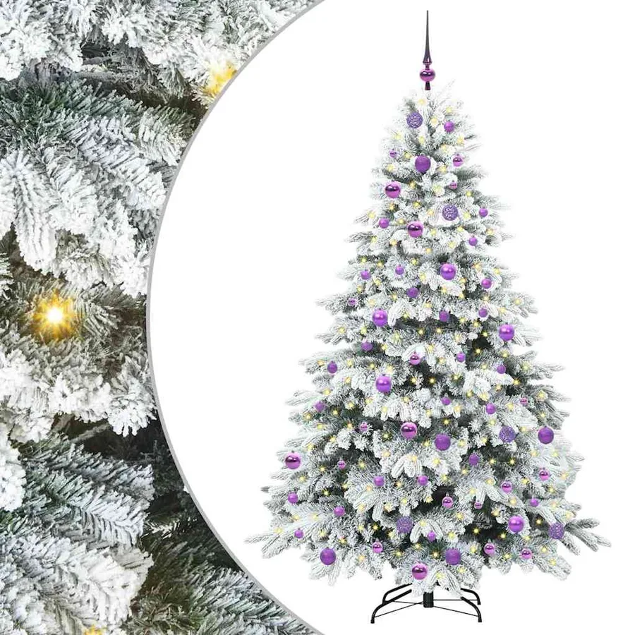 Sapin de Noël artificiel avec 300 LED Blanc 180 cm PE et PVC - 2