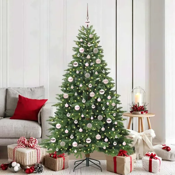 Sapin de Noël artificiel avec 300 LED Vert 180 cm PE et PVC
