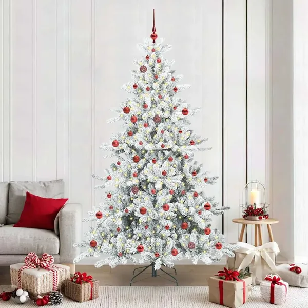 Sapin de Noël Artificiel à Branches Articulées Blanc 210 cm