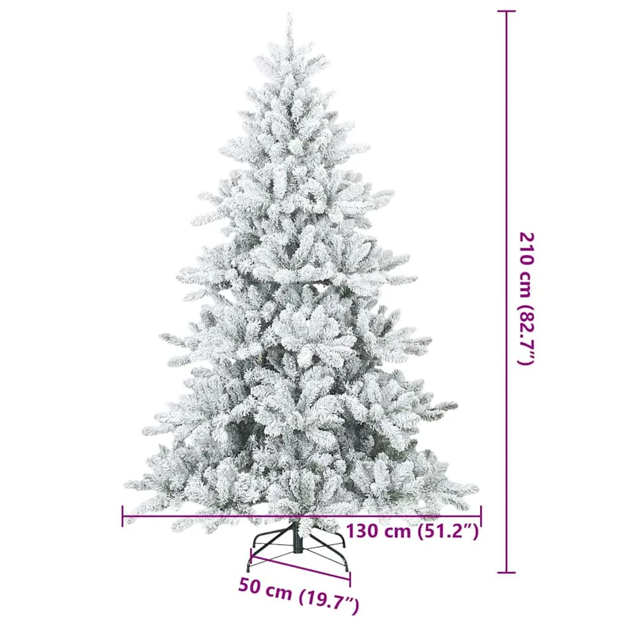 Sapin de Noël Artificiel à Branches Articulées Blanc 210 cm - 17
