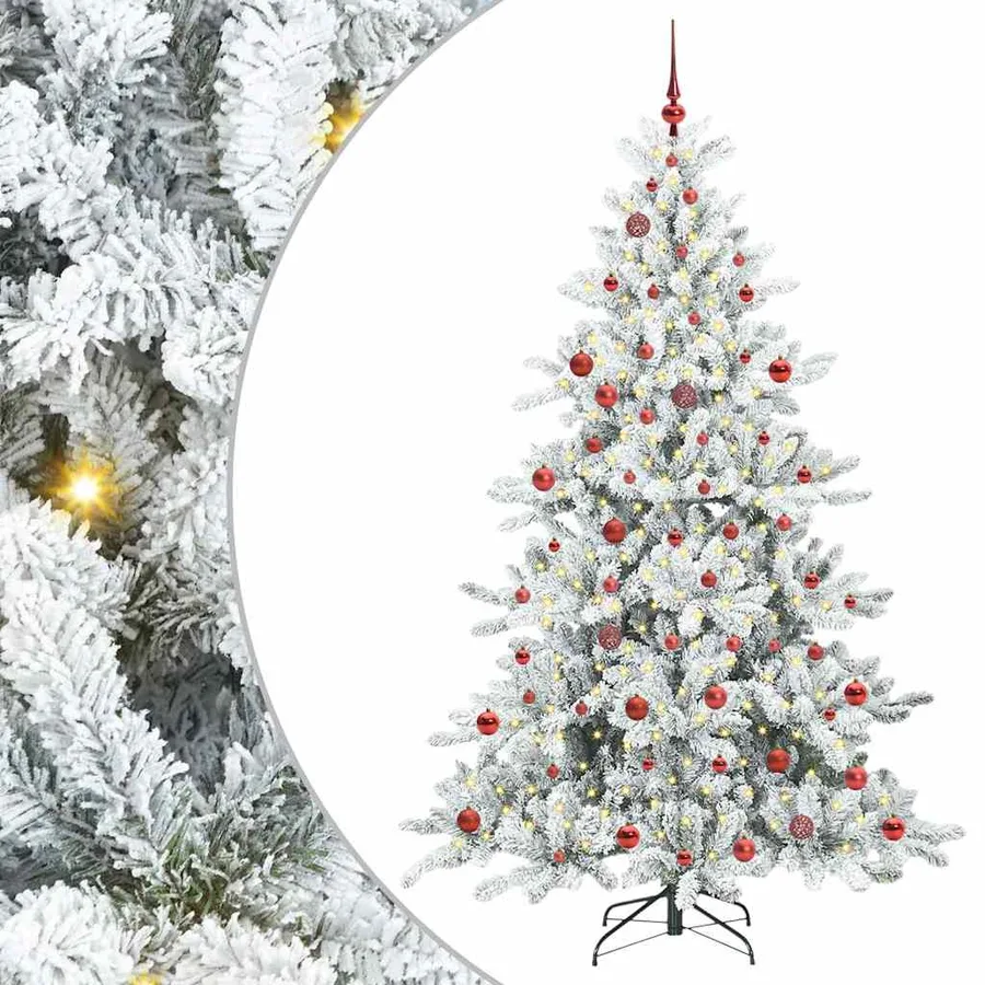 Sapin de Noël Artificiel à Branches Articulées Blanc 210 cm - 2