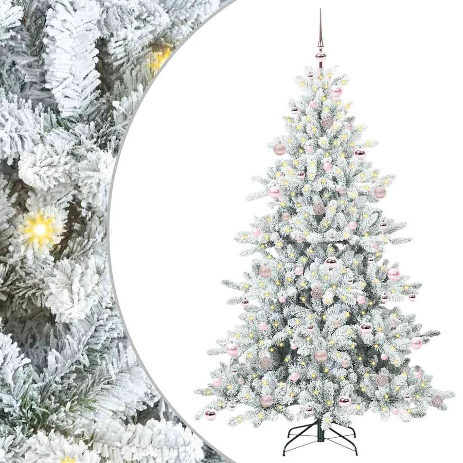 Sapin de Noël Artificiel à Branches Articulées Blanc 210 cm - 2