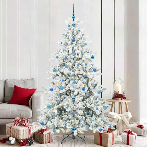 Sapin de Noël Artificiel à Branches Articulées Blanc 210 cm