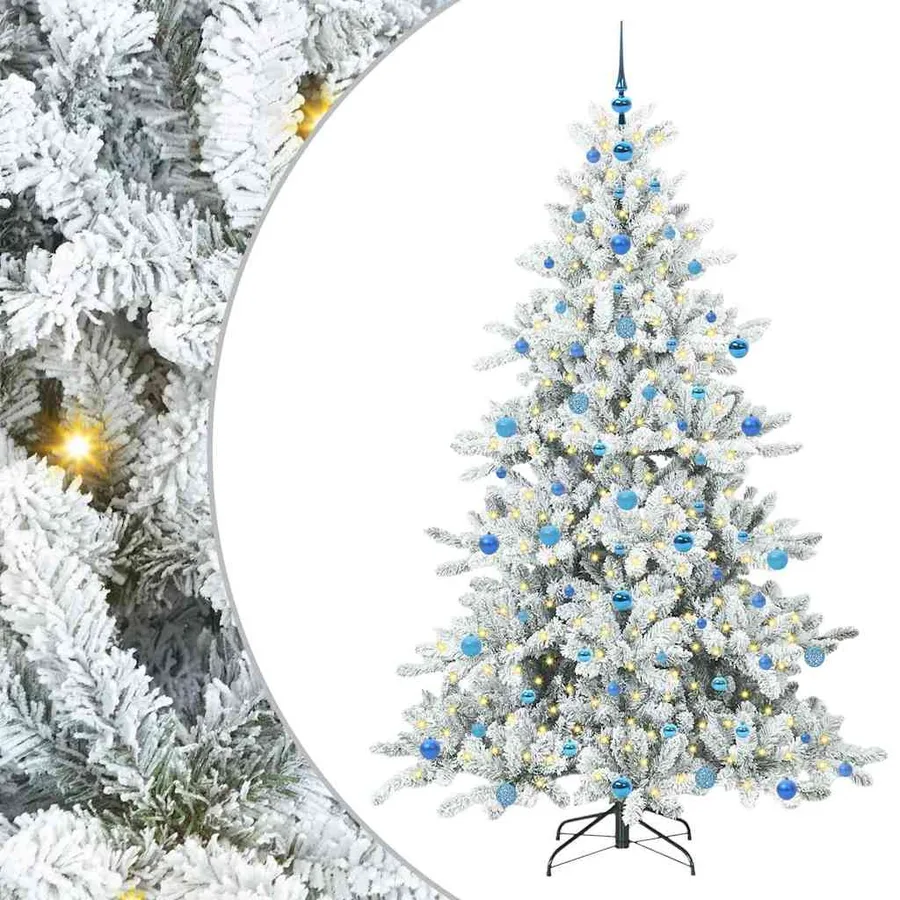 Sapin de Noël Artificiel à Branches Articulées Blanc 210 cm - 2