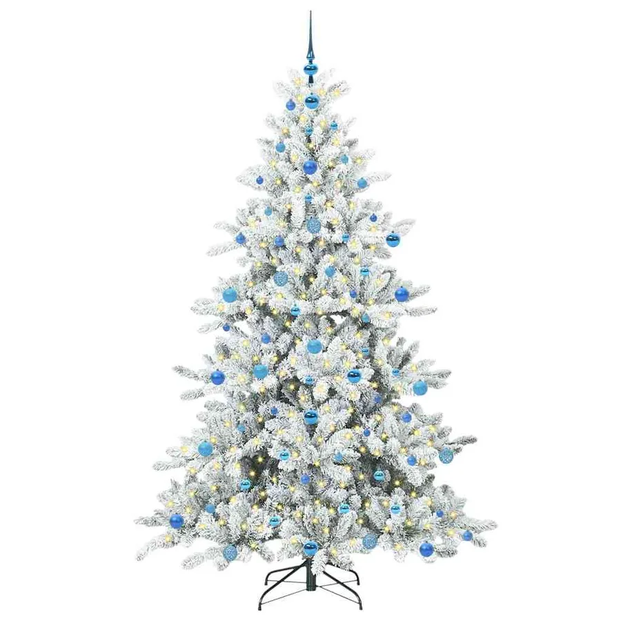 Sapin de Noël Artificiel à Branches Articulées Blanc 210 cm - 3