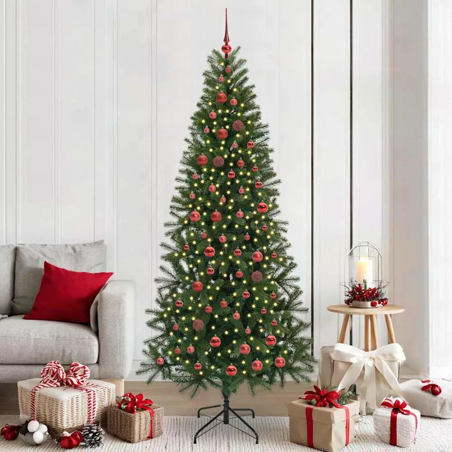 Sapin de Noël artificiel avec 300 LED Vert 210 cm PE et PVC