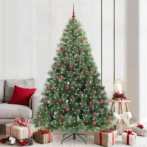 Sapin de Noël artificiel avec 300 LED Vert 210 cm PE et PVC
