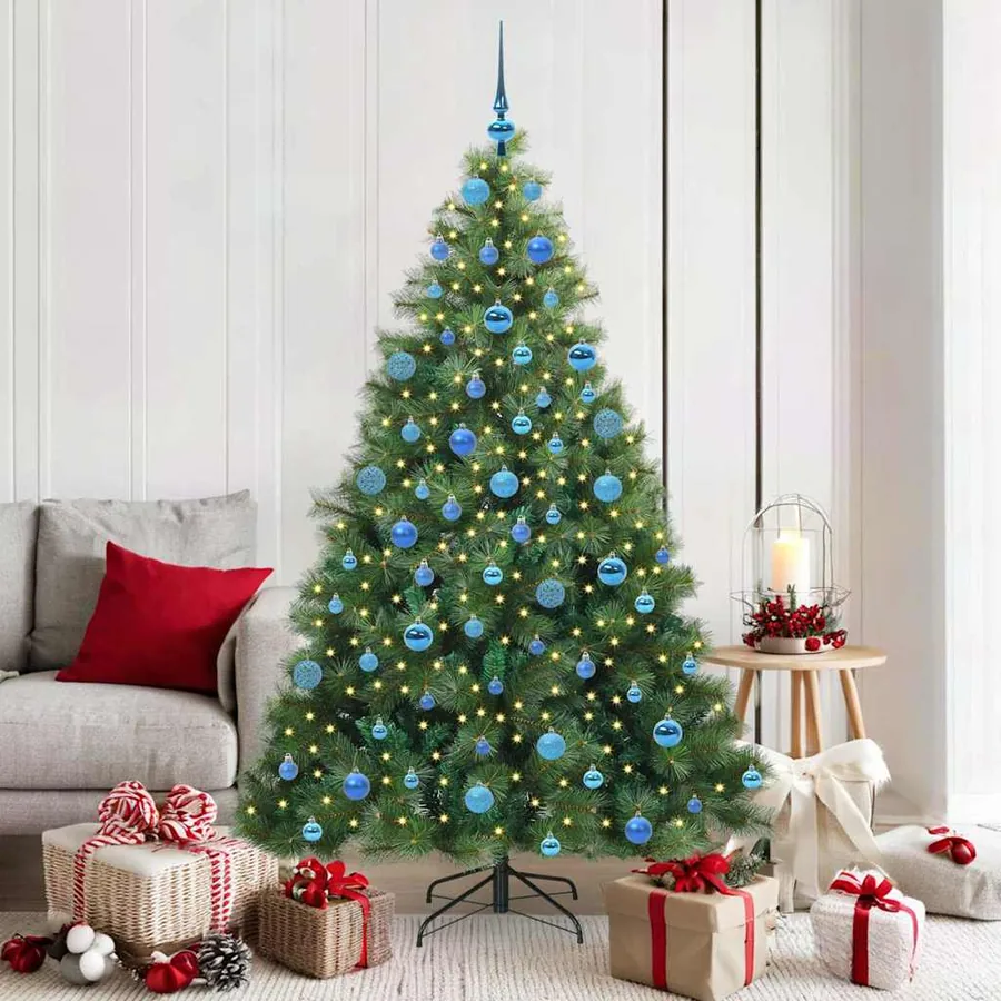 Sapin de Noël artificiel avec 300 LED Vert 180 cm PE et PVC