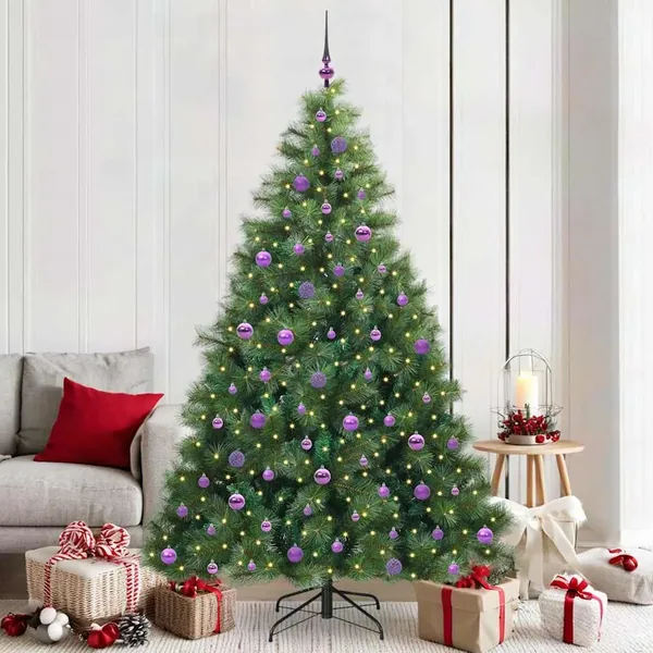 Sapin de Noël artificiel avec 300 LED Vert 210 cm PE et PVC