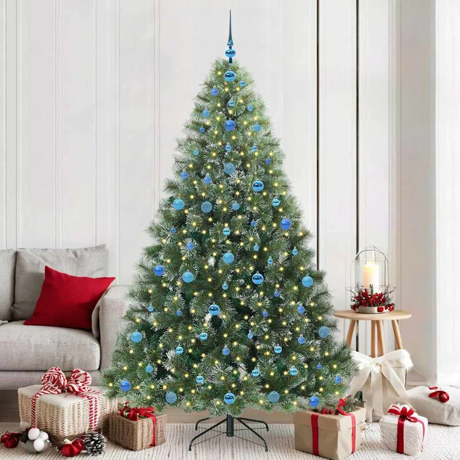 Sapin de Noël artificiel avec 300 LED Vert 210 cm PE et PVC