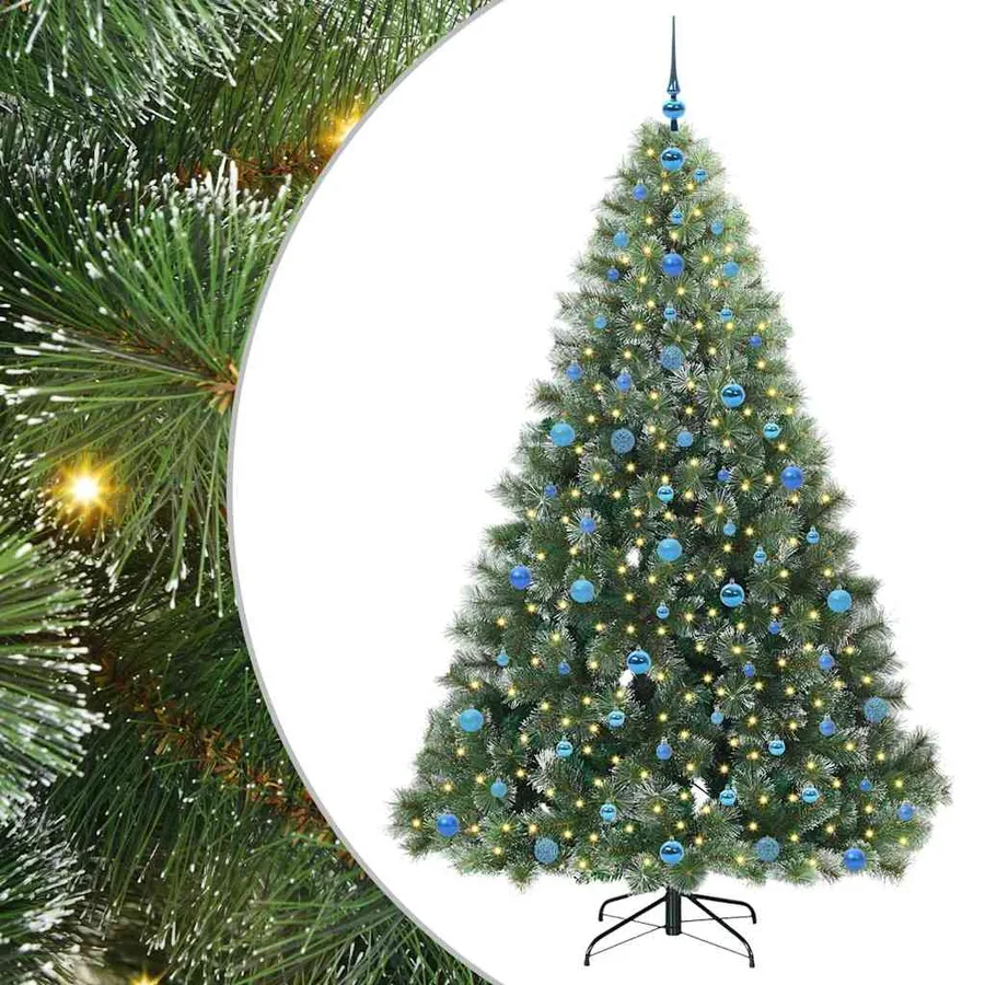 Sapin de Noël artificiel avec 300 LED Vert 210 cm PE et PVC - 2