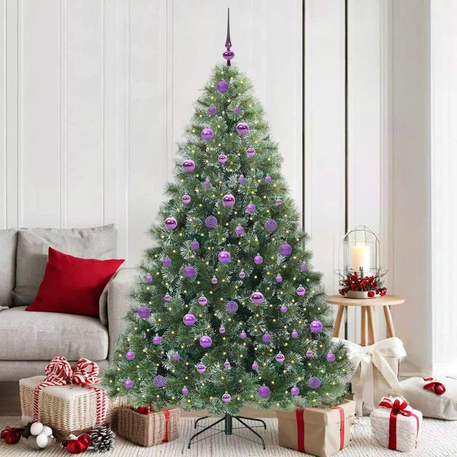 Sapin de Noël artificiel avec 300 LED Vert 180 cm PE et PVC