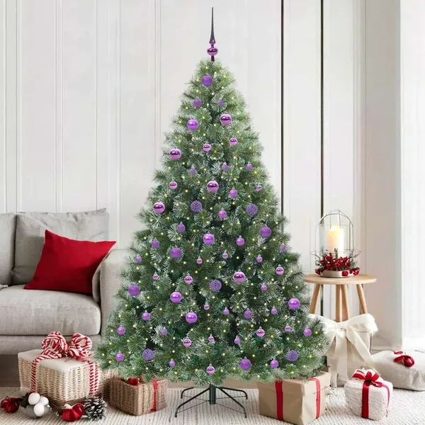 Sapin de Noël artificiel avec 300 LED Vert 180 cm PE et PVC