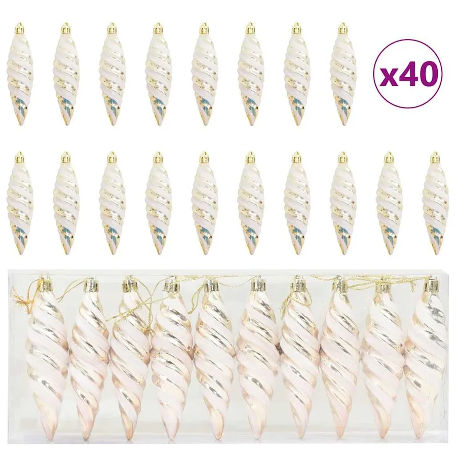 Boule en forme de spirale de Noël 40 pcs Champagne Plastique - 2
