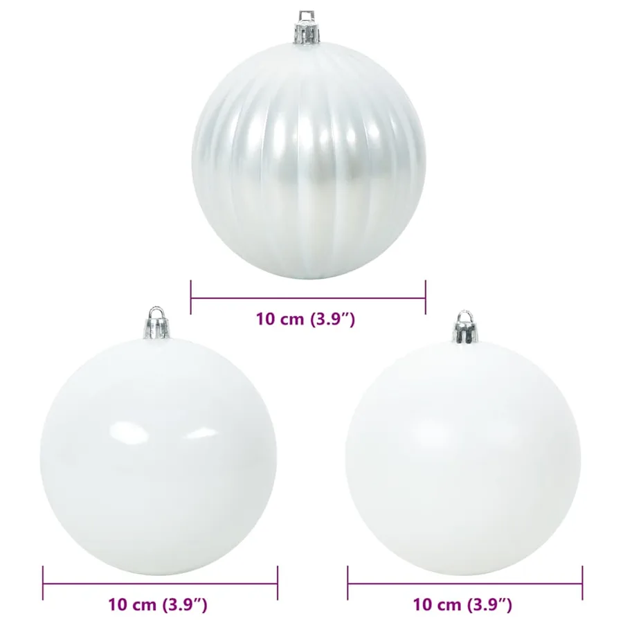 Ensemble de Boules de Noël XL 15 pcs Blanc Ø 10 cm Plastique - 5