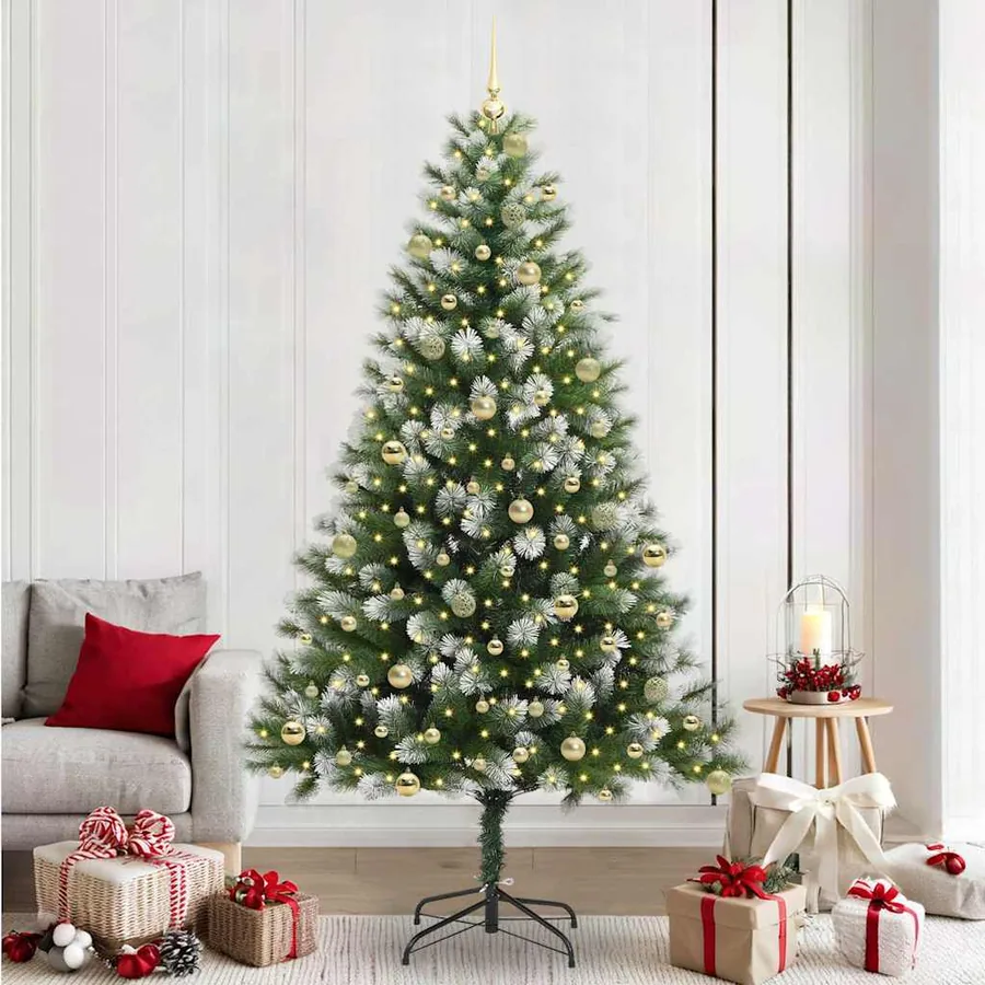 Sapin de Noël artificiel à charnière avec neige en flocons