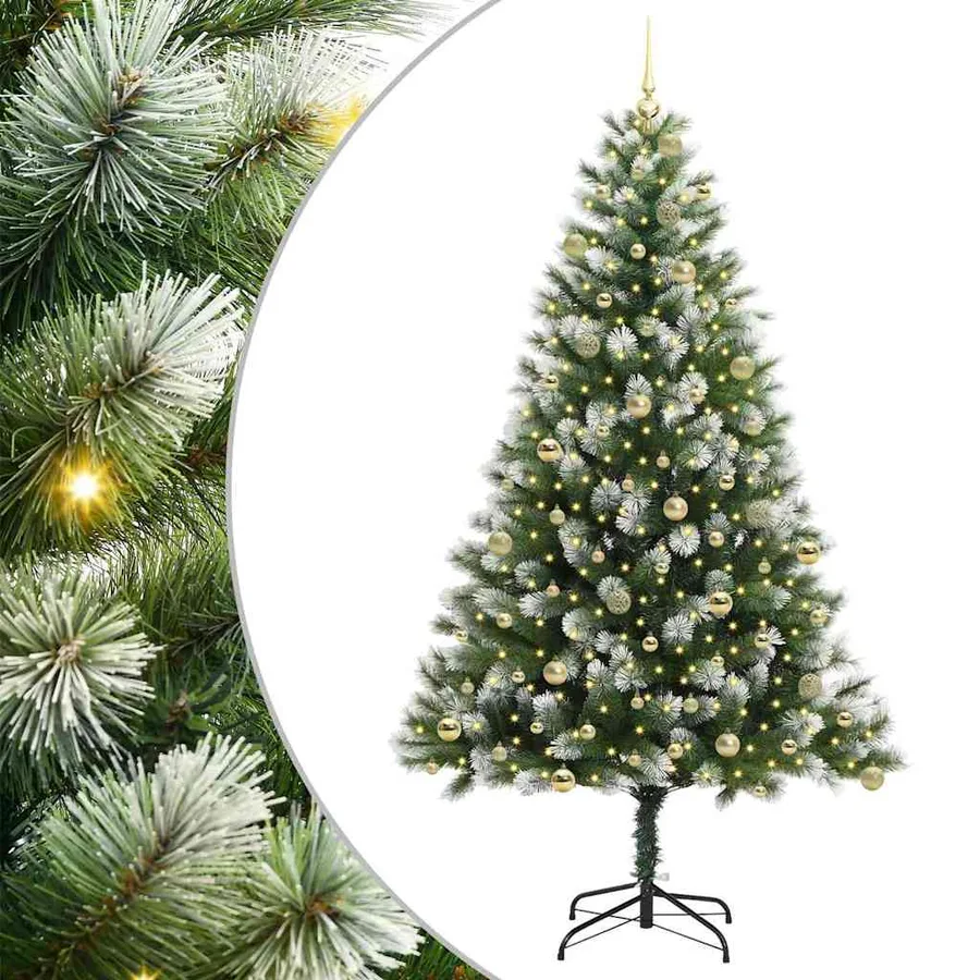 Sapin de Noël artificiel à charnière avec neige en flocons - 2