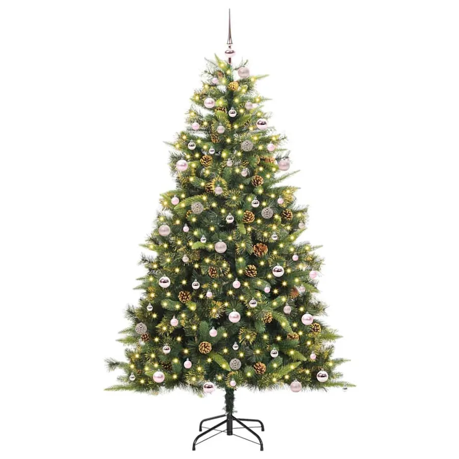 Sapin de Noël artificiel avec branches pliables et cônes 240 cm - 3