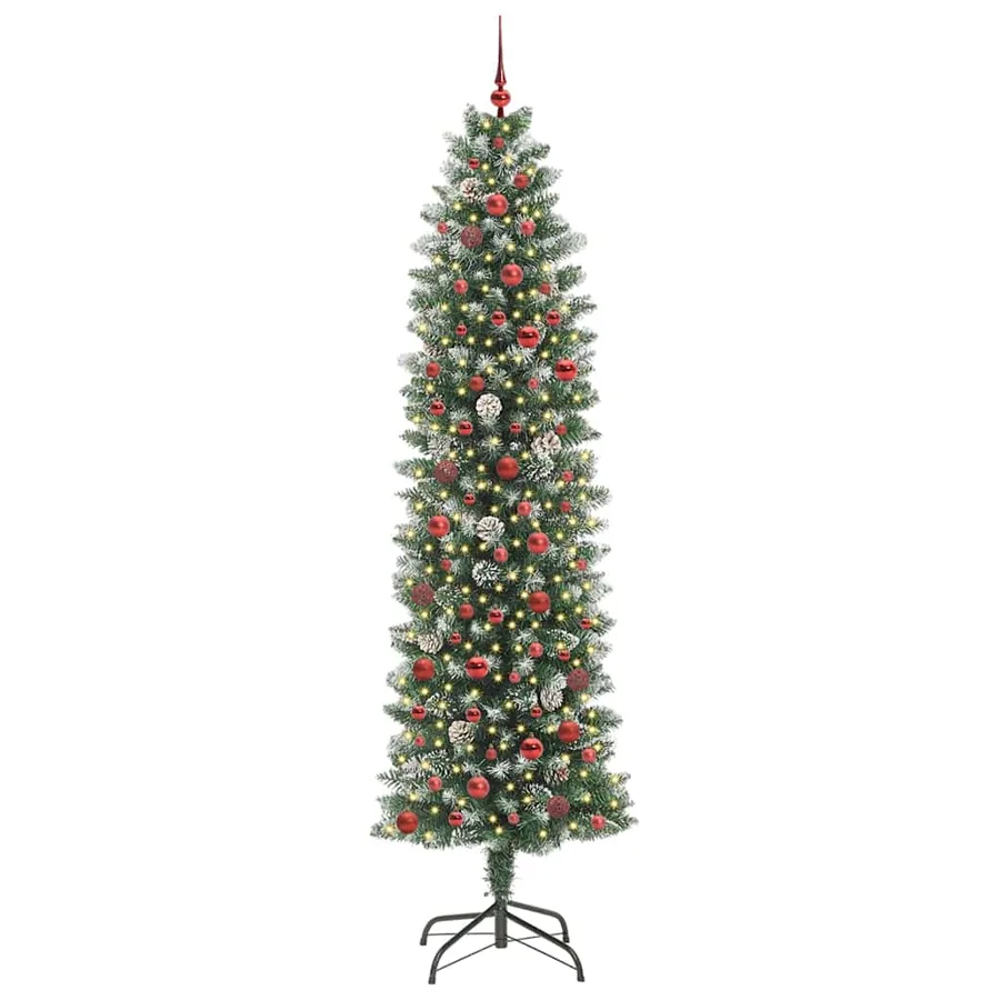 Arbre de Noël artificiel slim avec 300 LED Vert et blanc 240 cm - 3