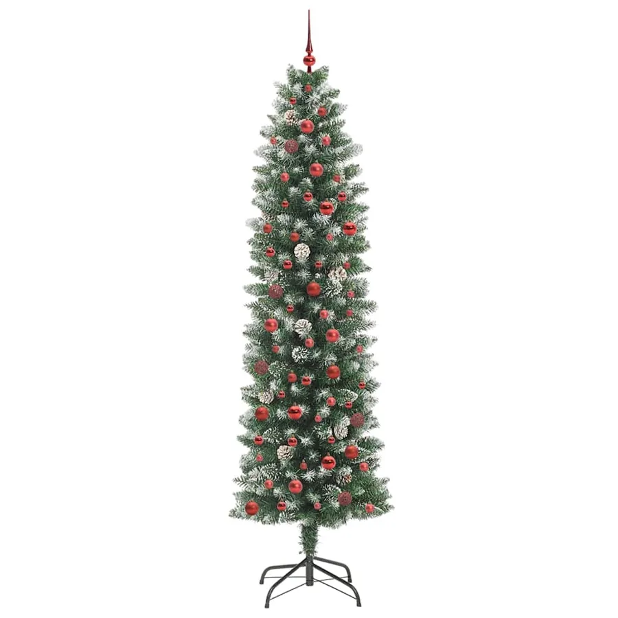 Arbre de Noël artificiel slim avec 300 LED Vert et blanc 240 cm - 4