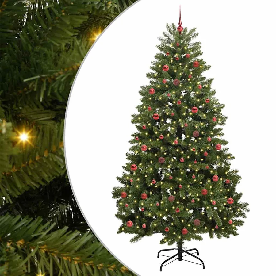 Sapin de Noël artificiel avec 300 LED Vert 240 cm PVC et métal - 2