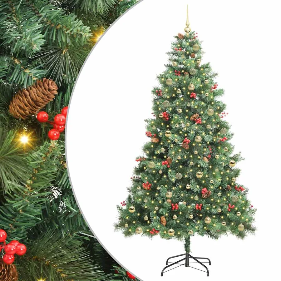 Sapin de Noël artificiel Vert 240 cm PVC et métal - 2
