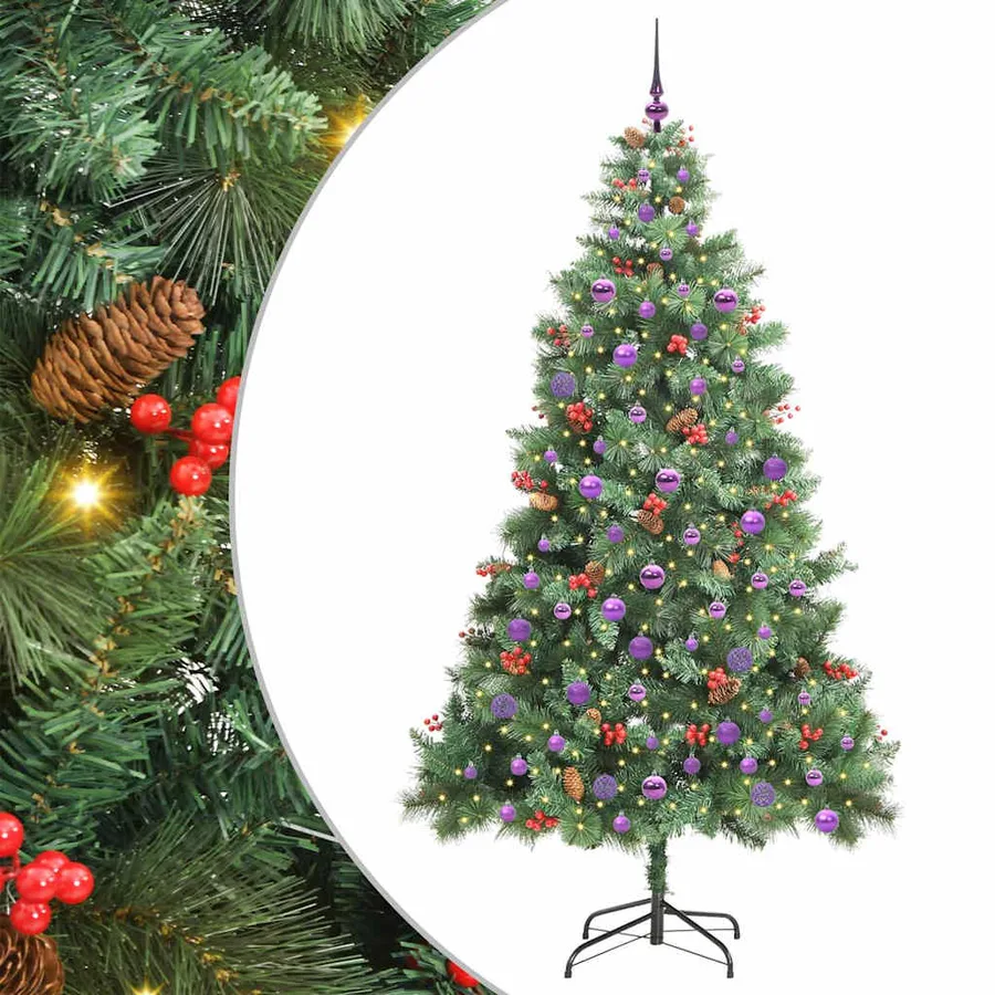 Sapin de Noël artificiel Vert 210 cm PVC et métal - 2