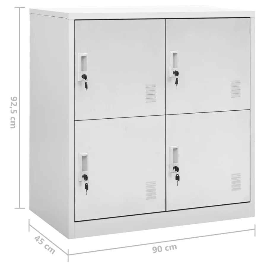 Armoires à casiers 2 pcs Gris clair 90x45x92,5 cm Acier - 8