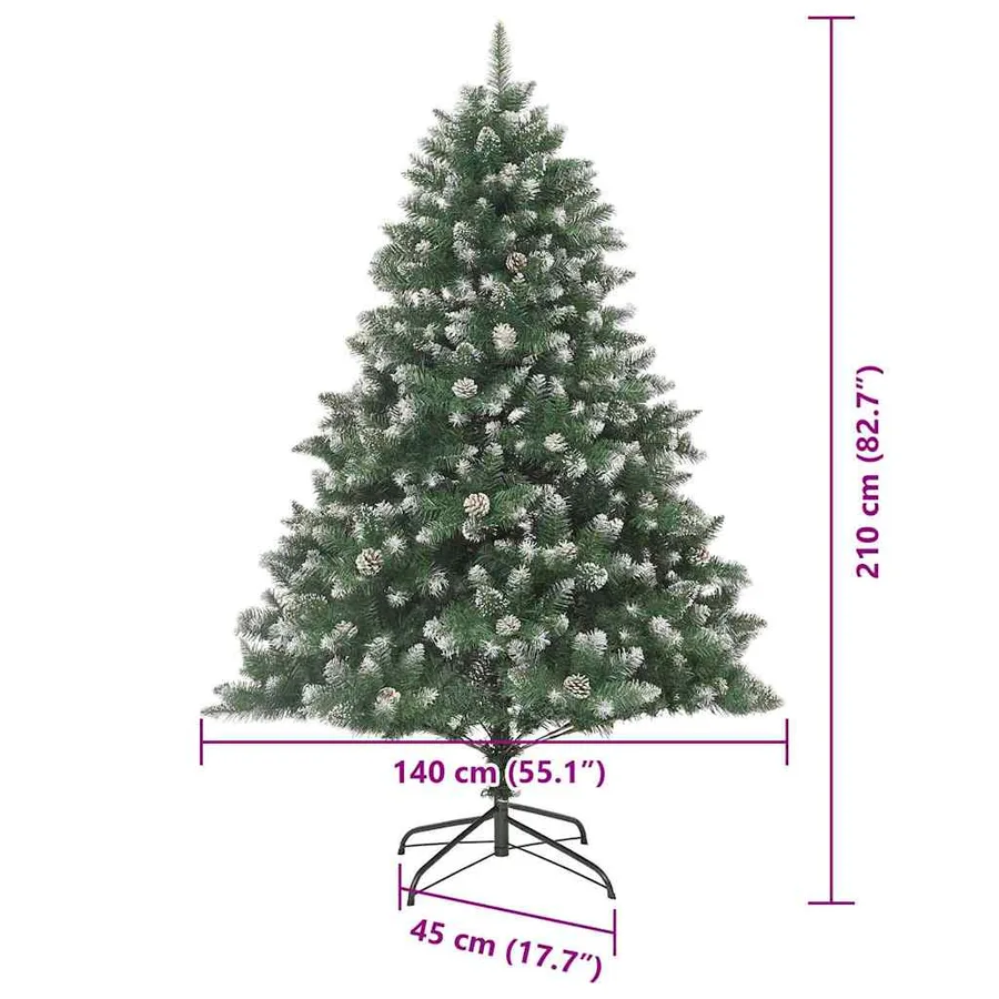Sapin de Noël artificiel Vert 210 cm PVC, plastique et acier - 17