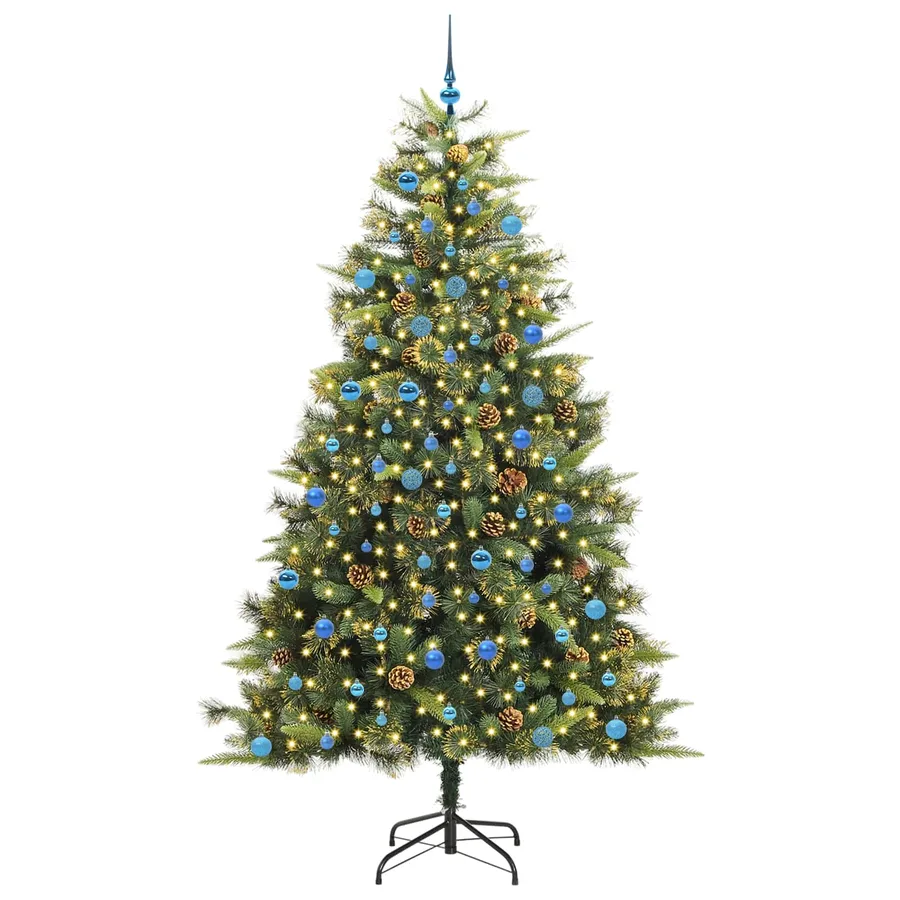 Sapin de Noël artificiel avec branches pliables et cônes 240 cm - 3