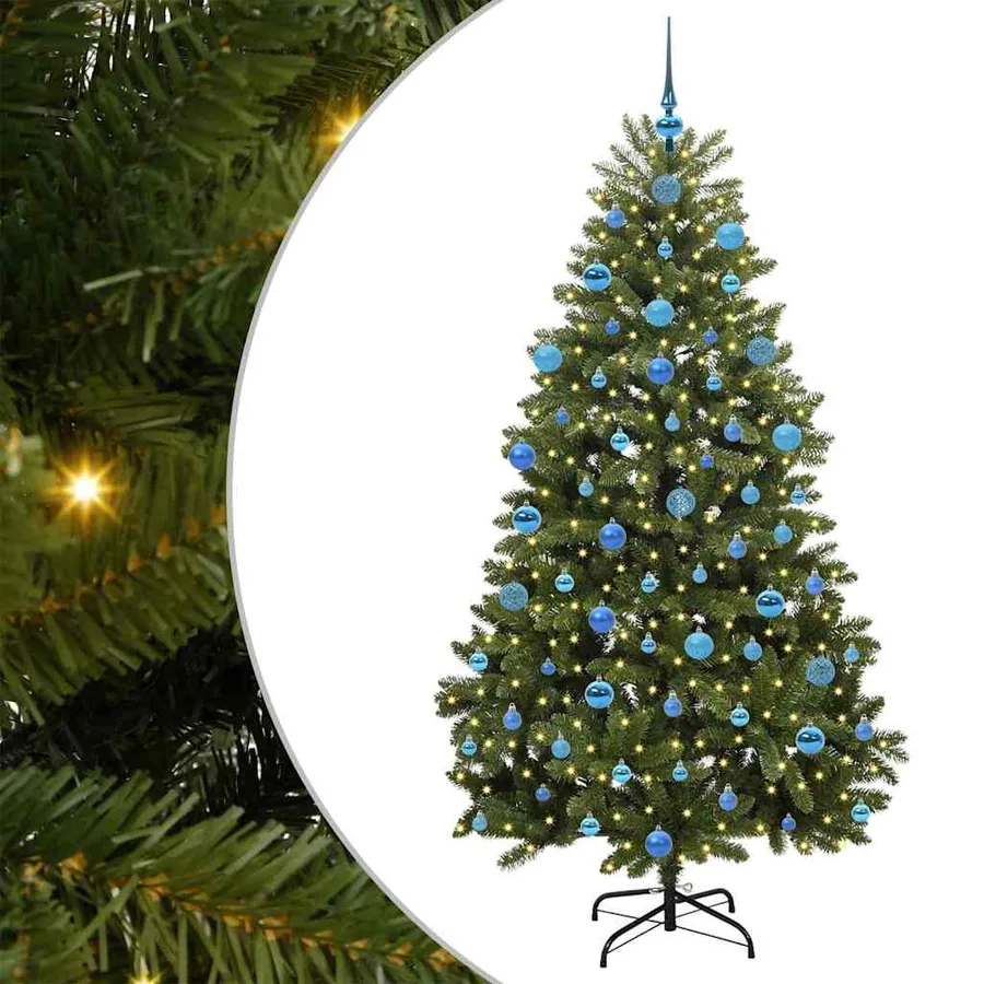 Sapin de Noël artificiel avec 300 LED Vert 180 cm PVC et métal - 2