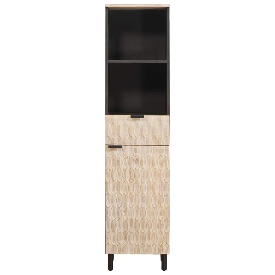 Armoire de salle de bain Noir et Blanc 38 x 33 x 160 cm - 3