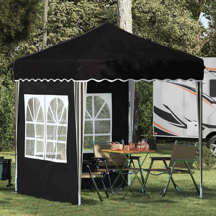 Tente de fête pop-up 195 x 195 x 245 cm Noir Tissu Oxford