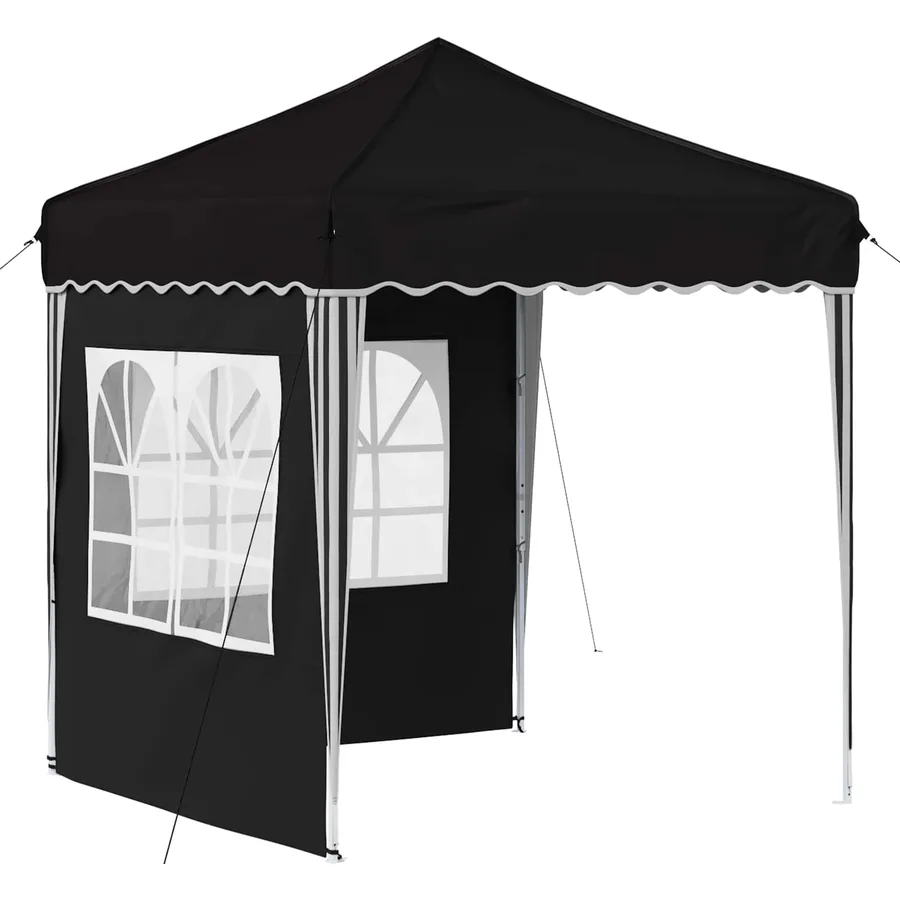 Tente de fête pop-up 195 x 195 x 245 cm Noir Tissu Oxford - 2