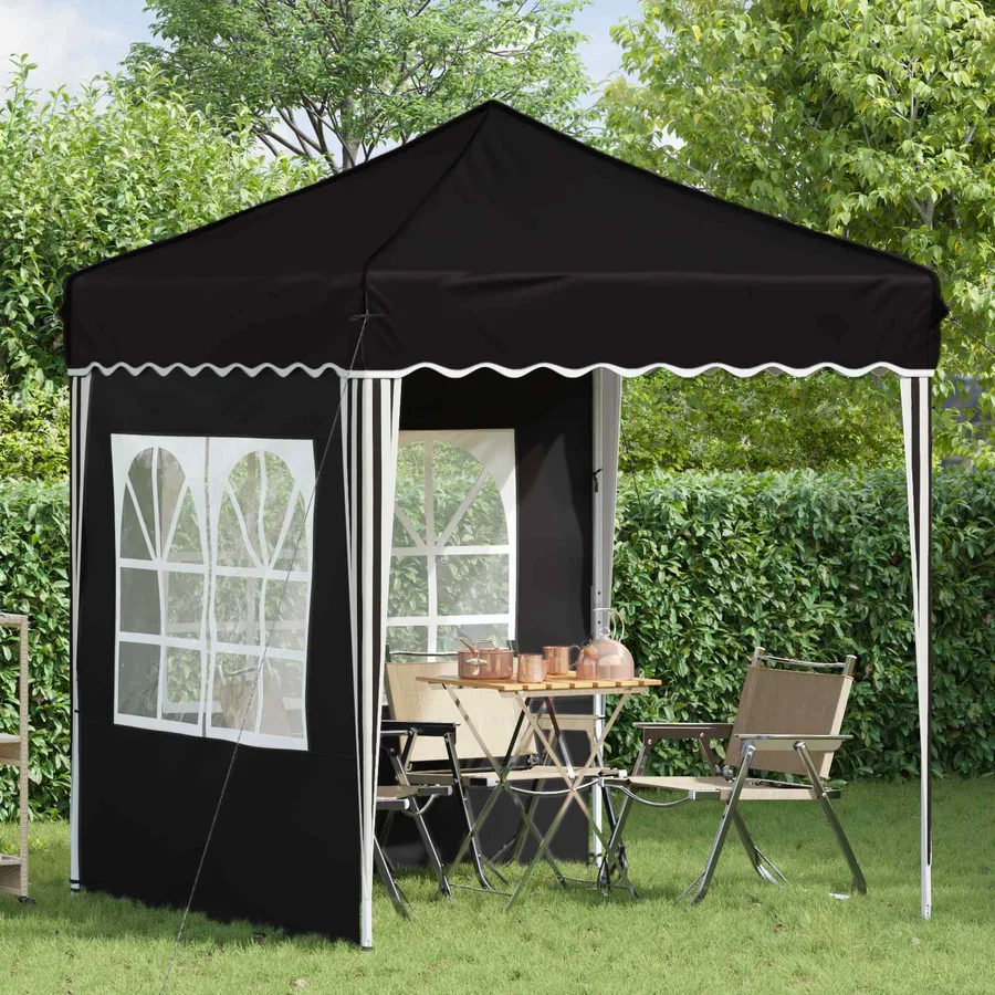Tente de fête pop-up 195 x 195 x 245 cm Noir Tissu Oxford - 3