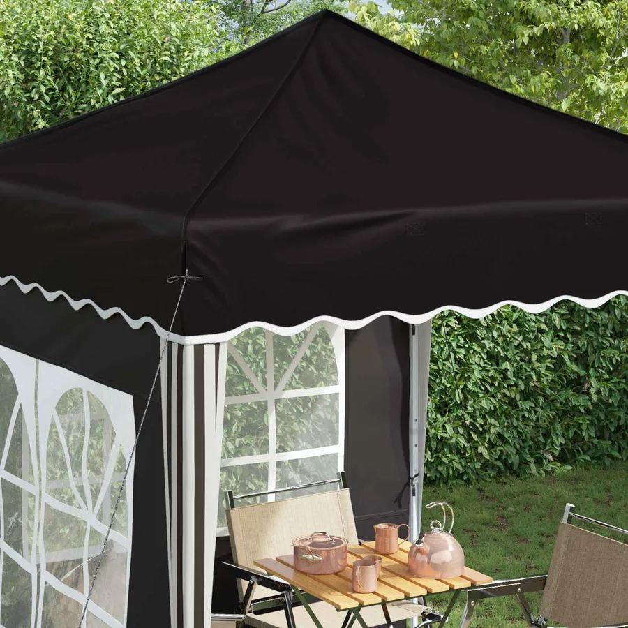Tente de fête pop-up 195 x 195 x 245 cm Noir Tissu Oxford - 4