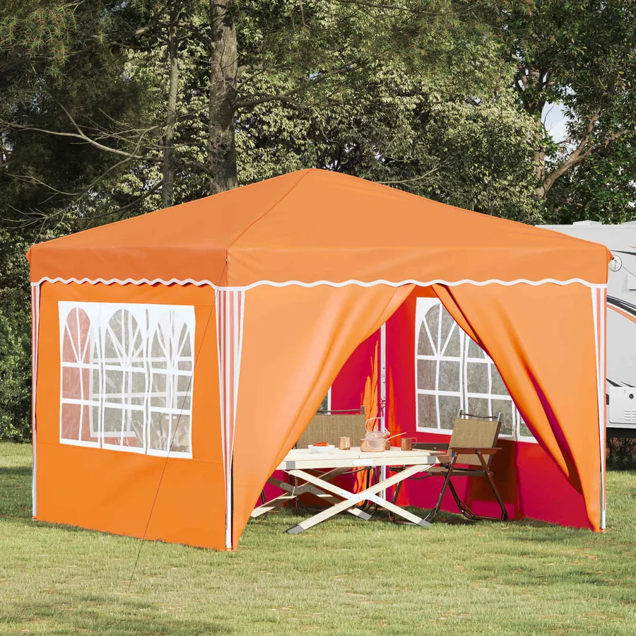 Tente de fête pop-up 288 x 288 x 245 cm Orange Tissu Oxford