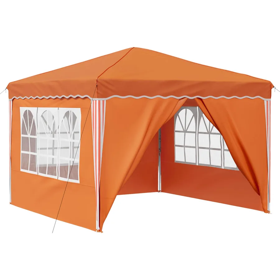 Tente de fête pop-up 288 x 288 x 245 cm Orange Tissu Oxford - 2