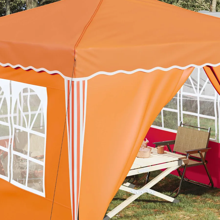 Tente de fête pop-up 288 x 288 x 245 cm Orange Tissu Oxford - 4