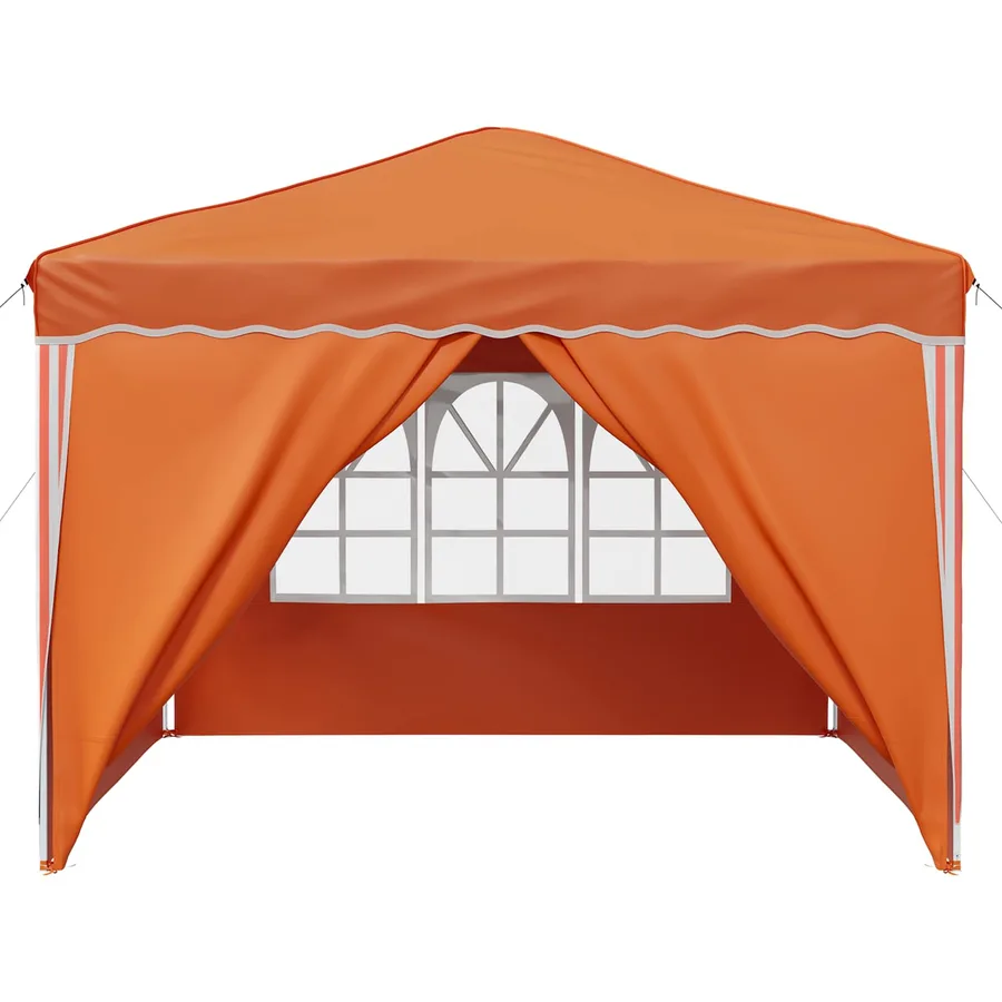 Tente de fête pop-up 288 x 288 x 245 cm Orange Tissu Oxford - 7
