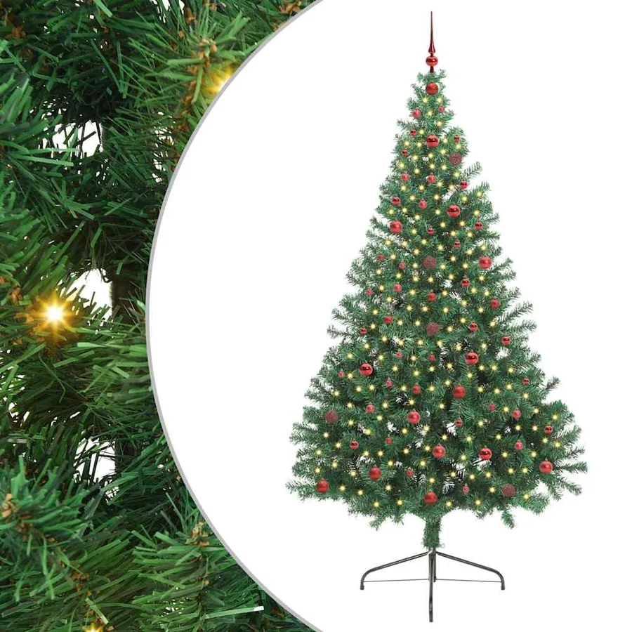 Sapin de Noël artificiel pré-éclairé Vert 240 cm PVC - 2