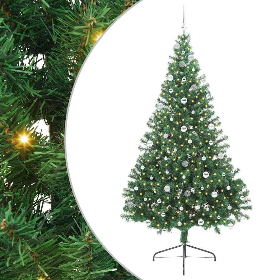 Sapin de Noël artificiel pré-éclairé Vert 240 cm PVC - 2