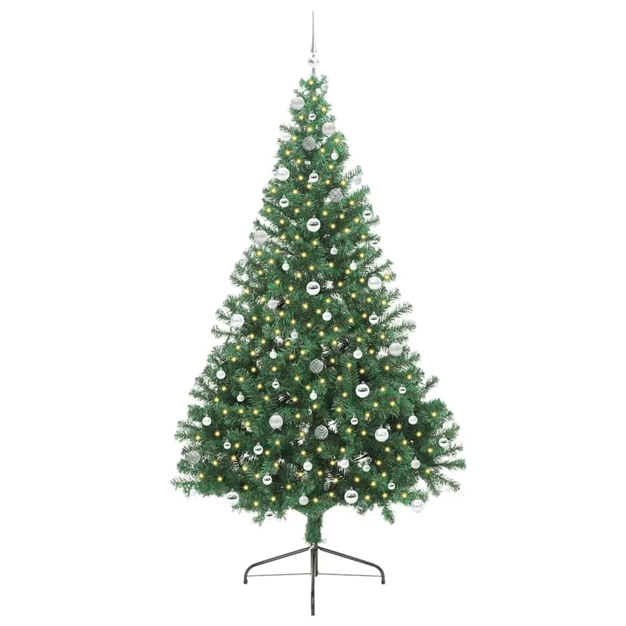 Sapin de Noël artificiel pré-éclairé Vert 240 cm PVC - 3