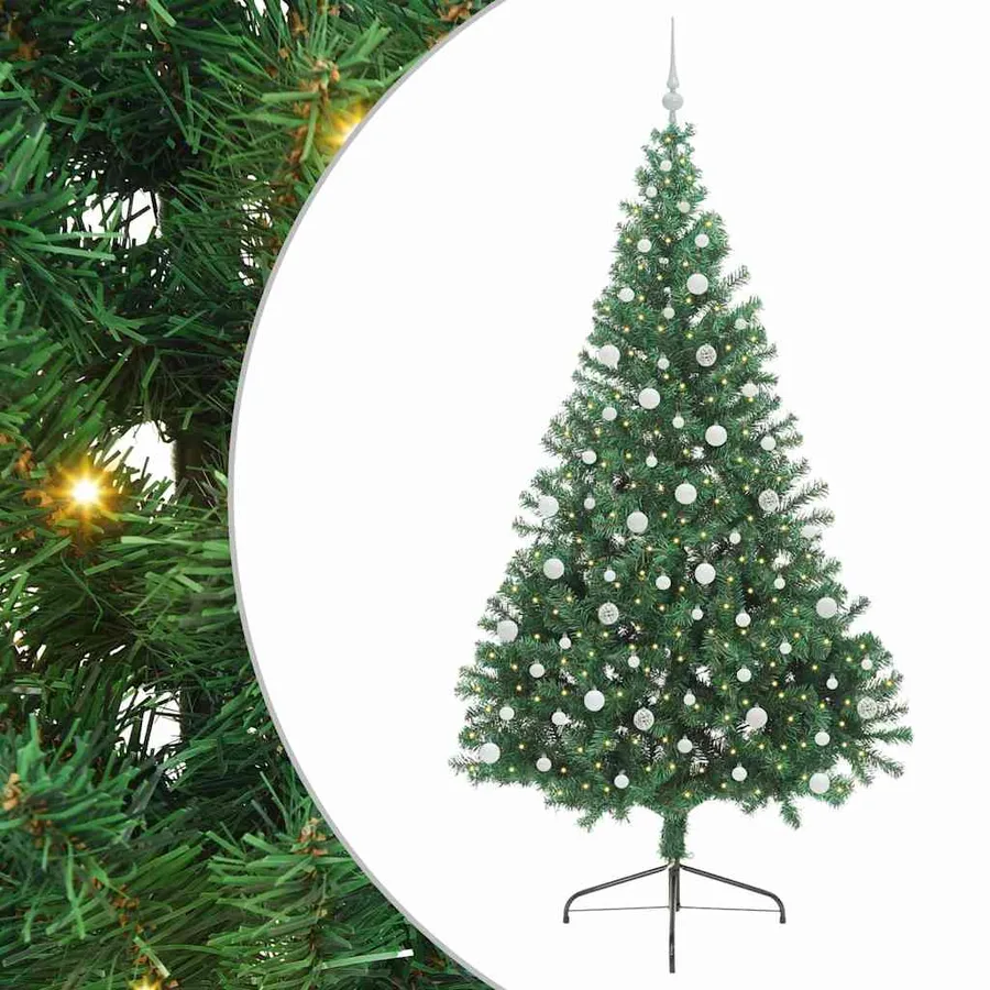 Sapin de Noël artificiel pré-éclairé Vert 240 cm PVC - 2