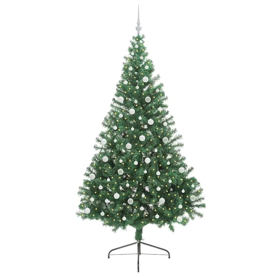 Sapin de Noël artificiel pré-éclairé Vert 240 cm PVC - 3