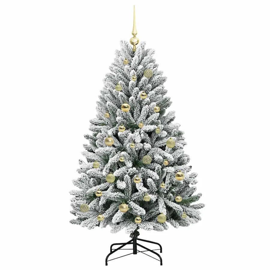 Sapin de Noël artificiel Vert et blanc 150 cm PVC et métal - 4